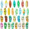 Summer Decorative Hanging Ornaments - 31Pcs Surfboard Surfing Flip Flop Slippers Beach Wood Hanging Ornaments Decorations Hawaii Beach Slippers Wooden Slices Gift Wrapping Tag Pendant Giftwrap